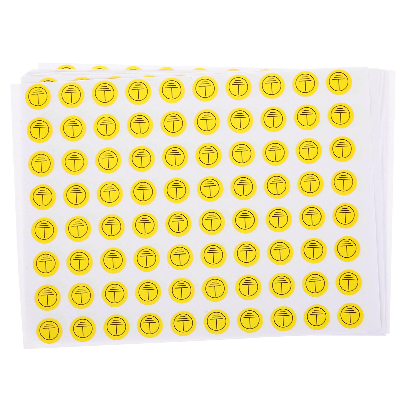 800 Pcs Ground Symbol Stickers 10mm Circular Electrical Warning Labels for Power Safety Mechanic Signs Grounding Tags
