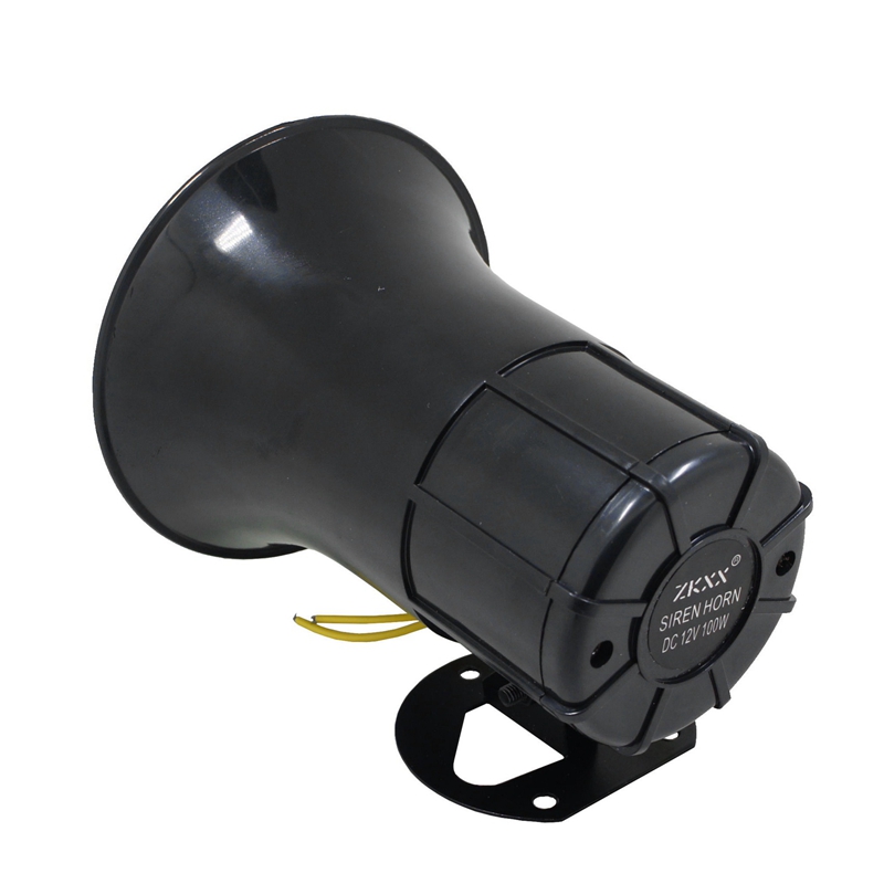 12V Police Siren Speaker 3 Tone Sound Volume Adjustment Vehicle Horn with Mic Loudspeaker Emergency Electronic PA System