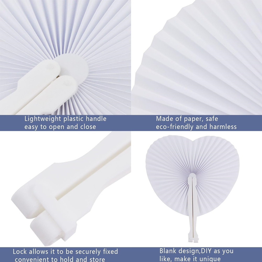 12pçs leques de papel redondos em forma de pêssego branco para crianças, presentes de aniversário, festa de casamento, lembranças, presentes de dama de honra, decoração de casa