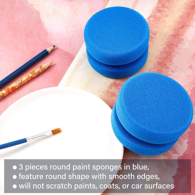 3 PCS Paint Sponge Applicator Round Painting Sponge Craft Sponges Synthetic Artist Sponges Watercolor Sponges