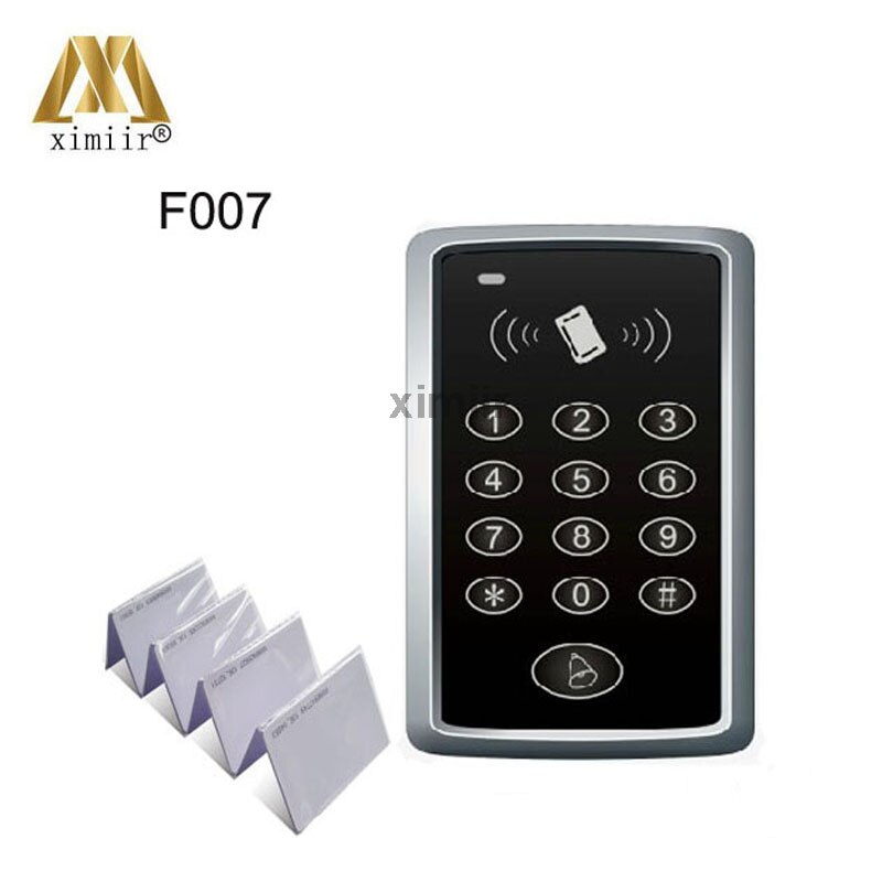 F007 125KHZ ID card access control single door system+2 pin electric bolt lock+ power supply + exit button + ID key/ card