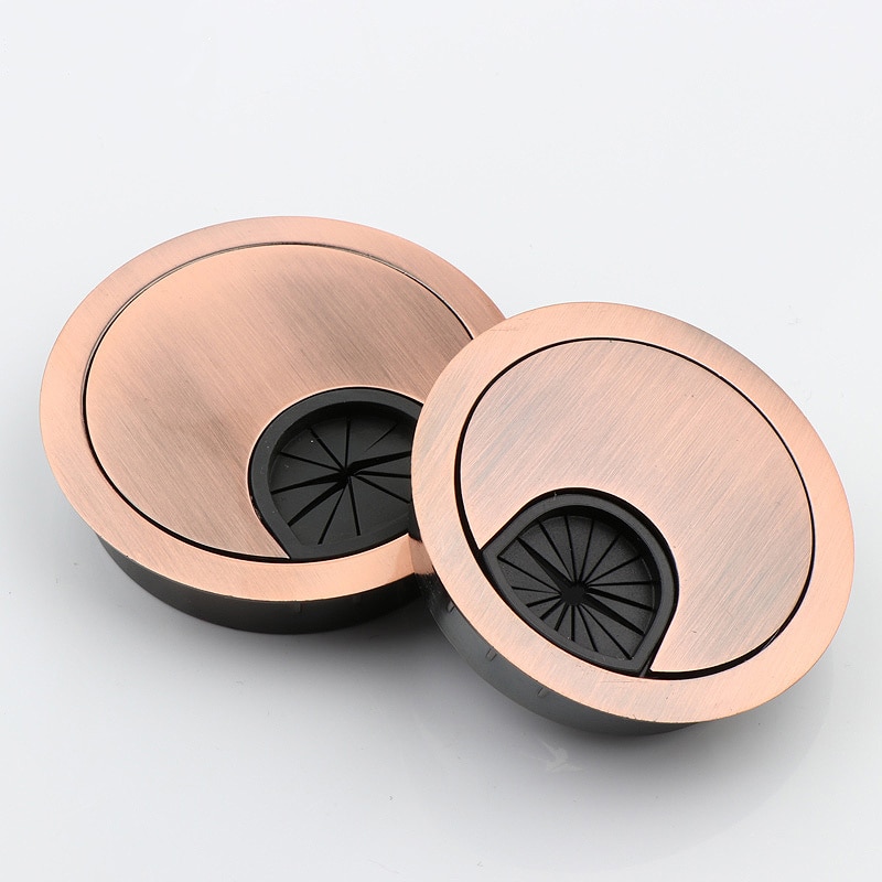 2 st zinklegering tråd hålskydd dator skrivbord kabel genomföring hål uttag port vindrulle hållare organisatör möbel hårdvara