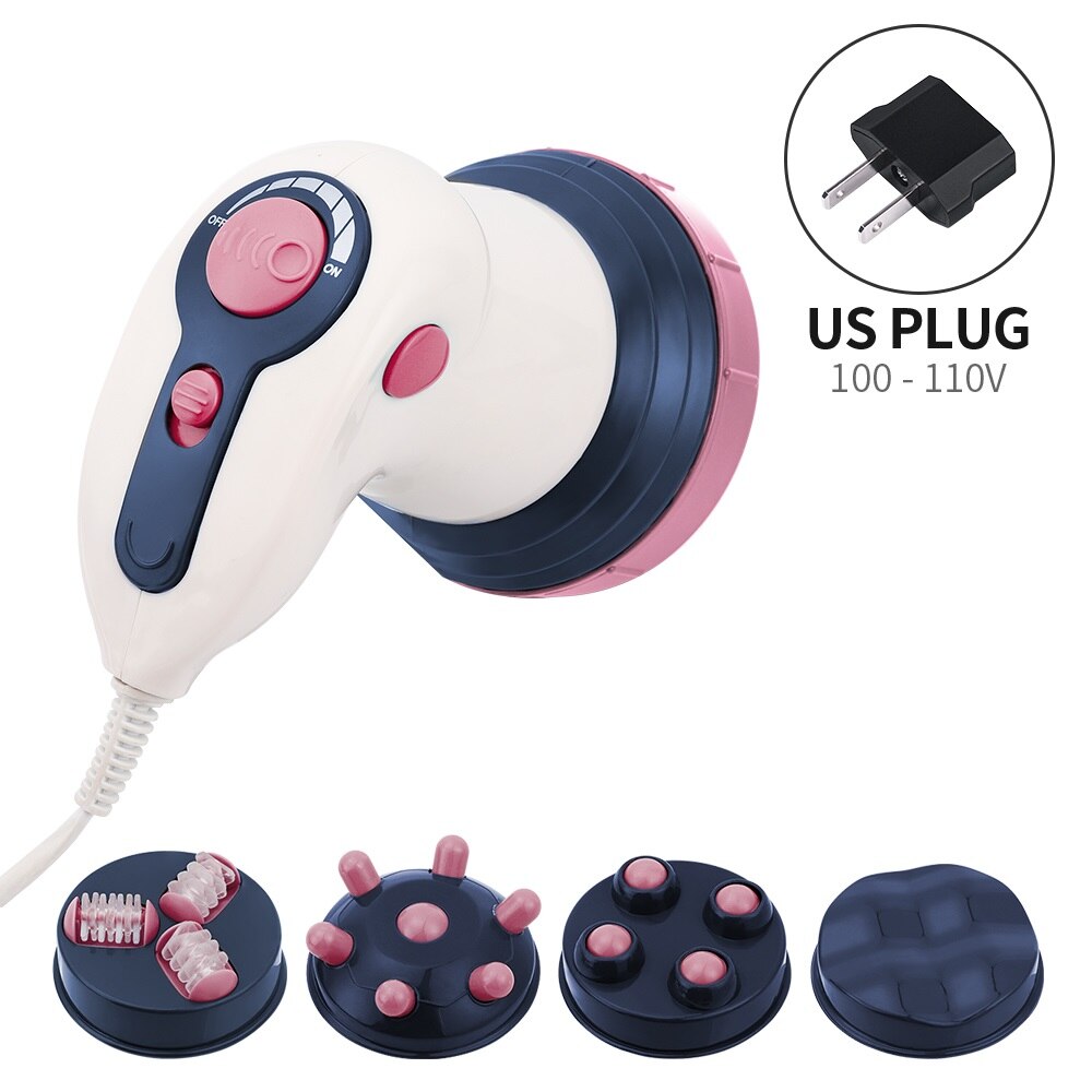4 in 1 Elektrische Vibration voll Karosserie Massagegerät Abnehmen Massage Rolle für Taille Verlieren Gewicht Anti Zellulitis Körper Hebe Gerät: uns Violett Stecker
