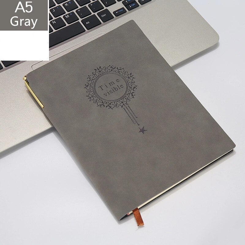 Leer Notepad Business Planner Notebook Dagboek Journal Note Boek Voor Kantoor School Briefpapier Levert: Gray