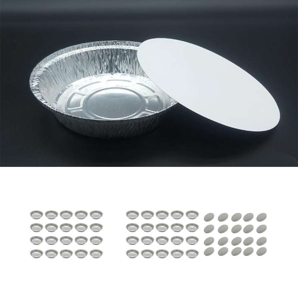 20 Pcs/Set 9 Inch Aluminum Foil Round Disposable BBQ Tray Tin Foil Bowls Pie Pans DIY Homemade Cakes Pies Tools Kitchen Supplies