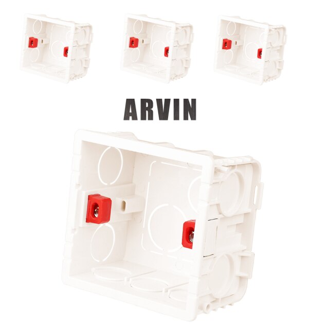 Boîte de montage réglable pour interrupteur mural, 3 couleurs, Cassette interne, 86mm x 83mm x 50mm pour interrupteur tactile de Type 86 et prise de courant: 4PCS White