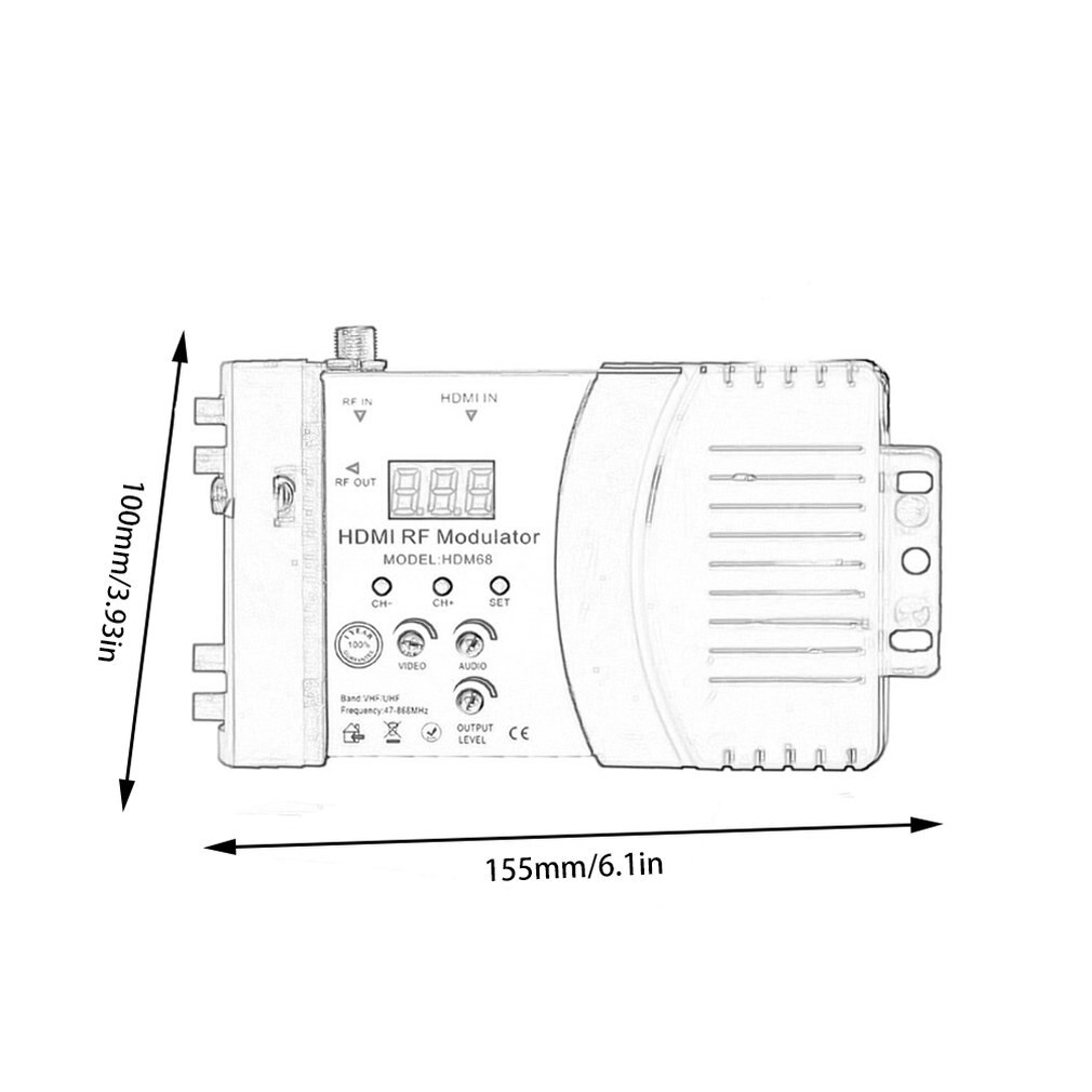 Modulador hdmi digital hdm68, modulador rf hdmi av para rf, conversor vhf uhf pal/ntsc, modulador portátil padrão para eua azul com fio