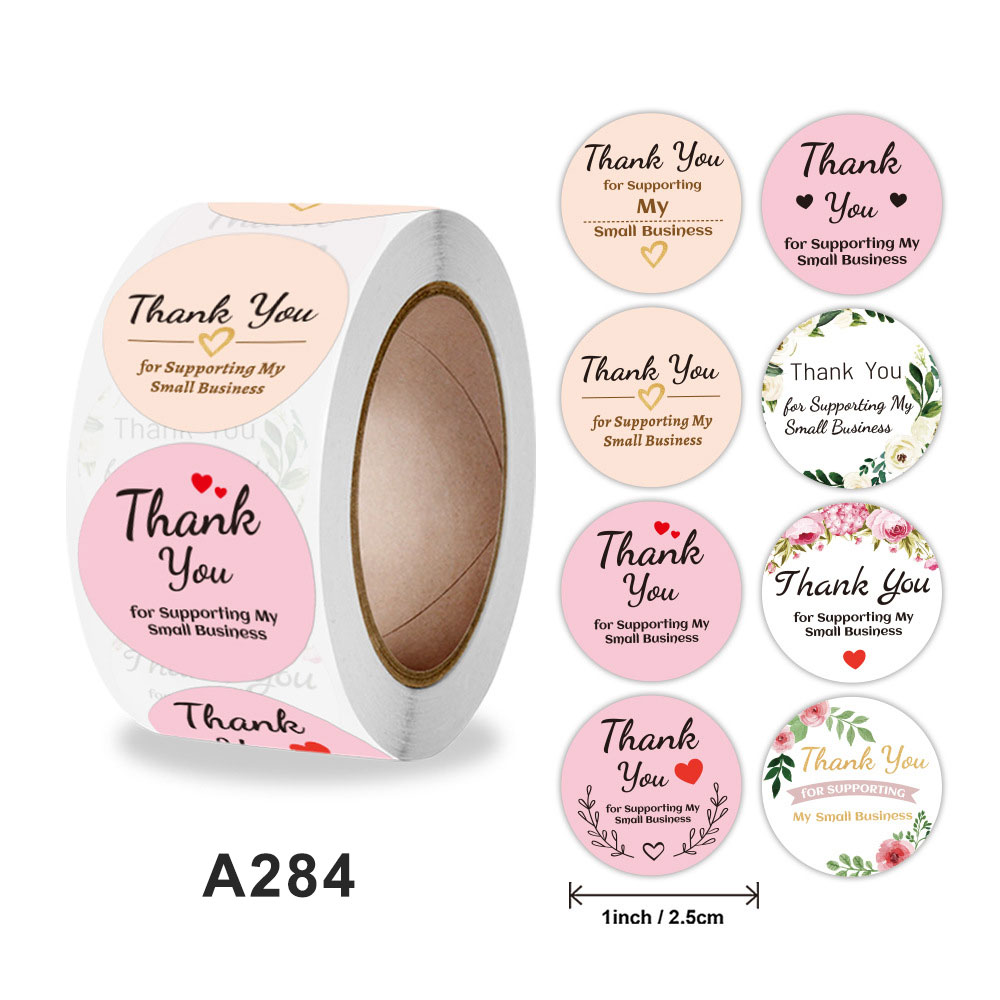 500pcs Order Sealing Sticker Labels With Thank You Love For Hand Make Business Take Out Food Xmas Year Decoration: green