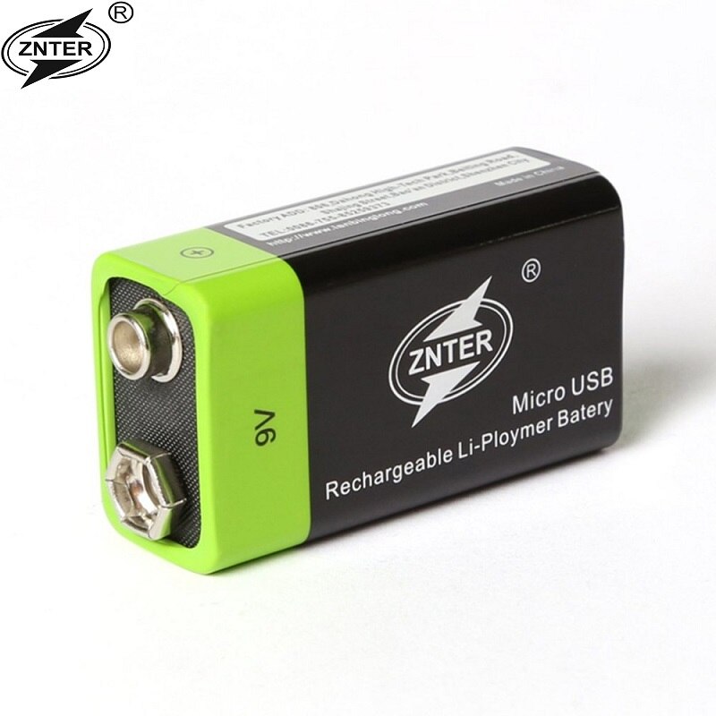 ZNTER S19 9 V 400 mAh USB Oplaadbare 9 V Lipo Batterij RC Batterij Voor microfoon