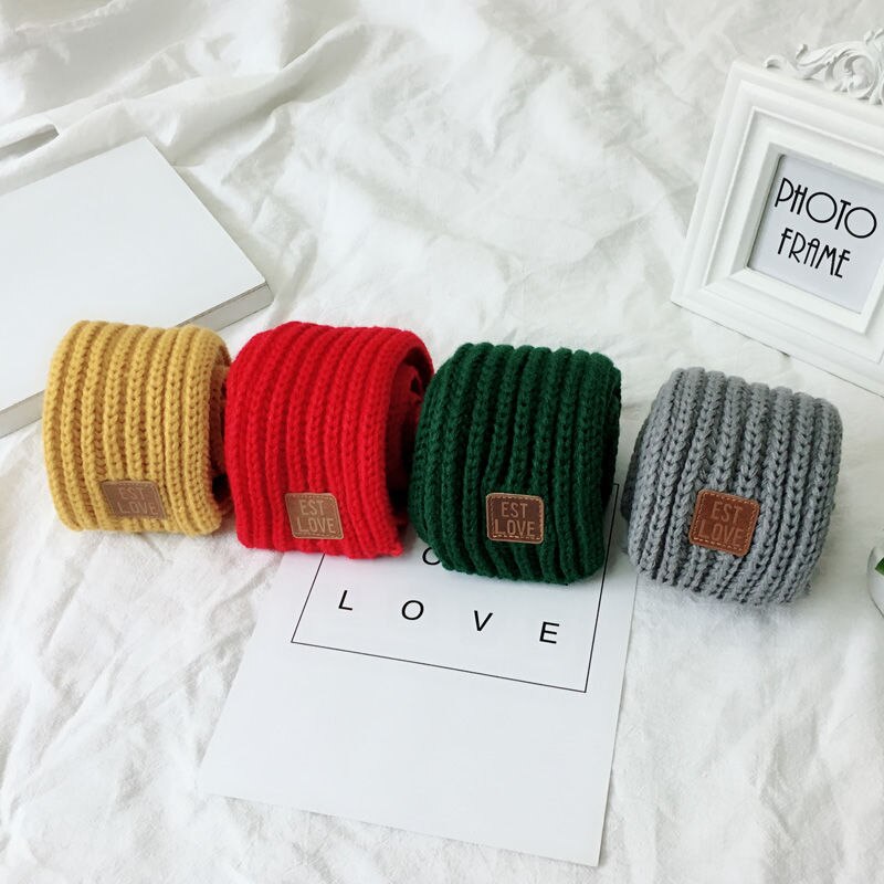 Schoolmeisje Schattige Kleine Sjaal Herfst Winter Festival Effen Kleur Veelzijdige Warme Gebreide Wol Korte Leuke Sjaal Voor Volwassenen