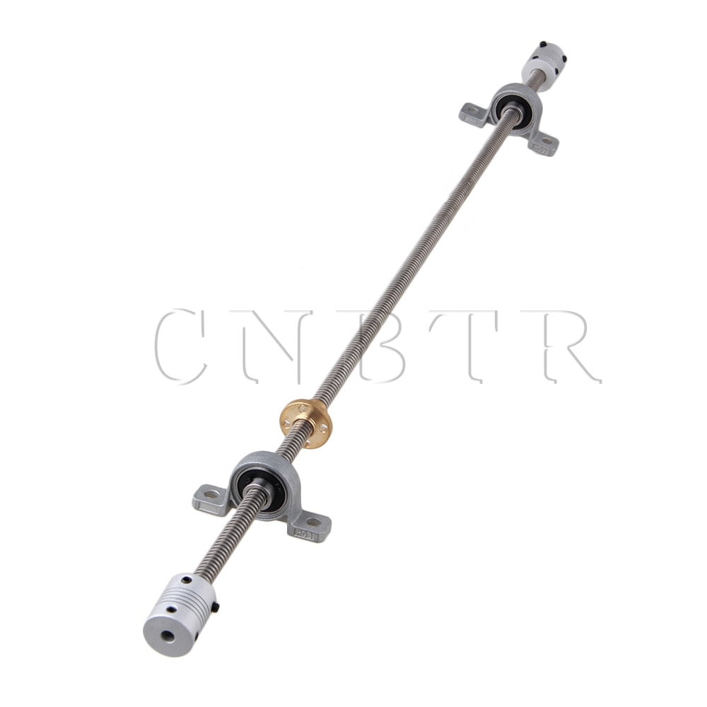 CNBTR Horizontal 2mm Lead Screw Shaft Coupling 500mm Lead Nut Coupling Set