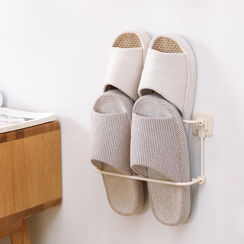 25# Storage Holder Home Plastic Wall Hanging Hanger Slippers Shelf Storage Organizer Housekeeping Shoes Rack