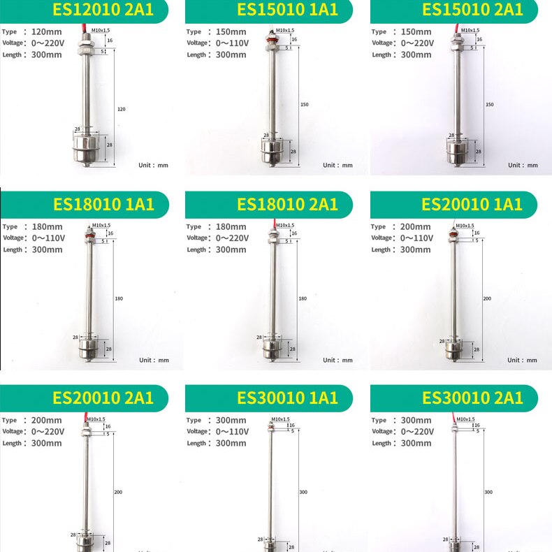 ELECALL Water Float Switch High Temperature Resistant Automatic Level Controller Sensor Water Tower Tank 304 stainless steel