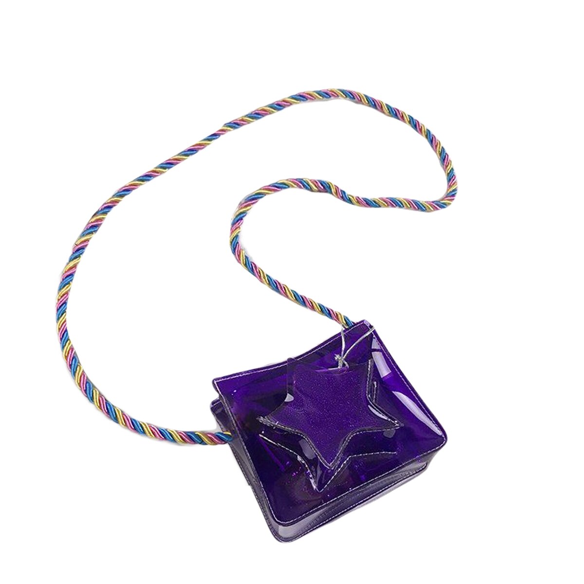 Mini meisjes handtas transparante schoudertassen kleine meisjes pvc tassen portemonnee verjaardag prinsessentas: Paars 