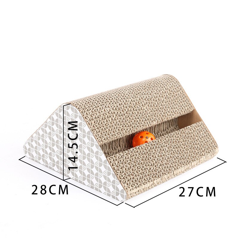Corrugated Cat Scratch Board Pad Grinding Nails Interactive Protecting Furniture Cat Toy Large Size Cat Scratcher Toy Cardboard: Both Sides Have Ball