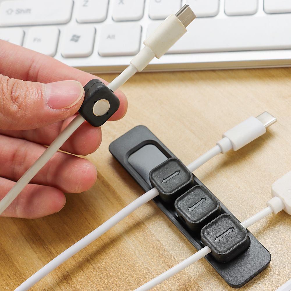 Selbst-Klebstoff Silikon Magnetische Kabel Organizer DIY USB Kabel Halfter Silikon flexibel Schreibtisch Clips für Maus Draht Veranstalter