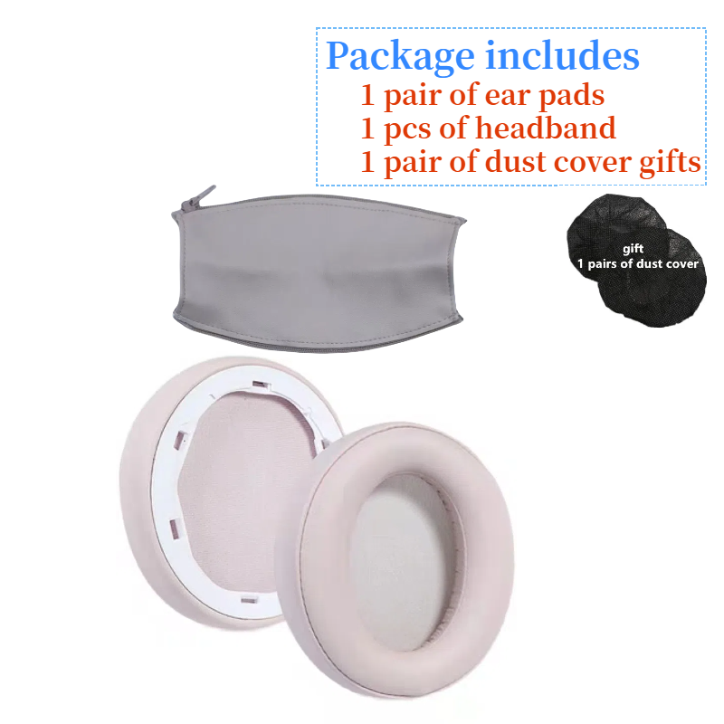 Almohadillas para los oídos Anker Soundcore Life Q10 Q20 Q30 Q35 auriculares de repuesto cojín de espuma suave almohadilla de esponja orejeras de cuero: Marfil