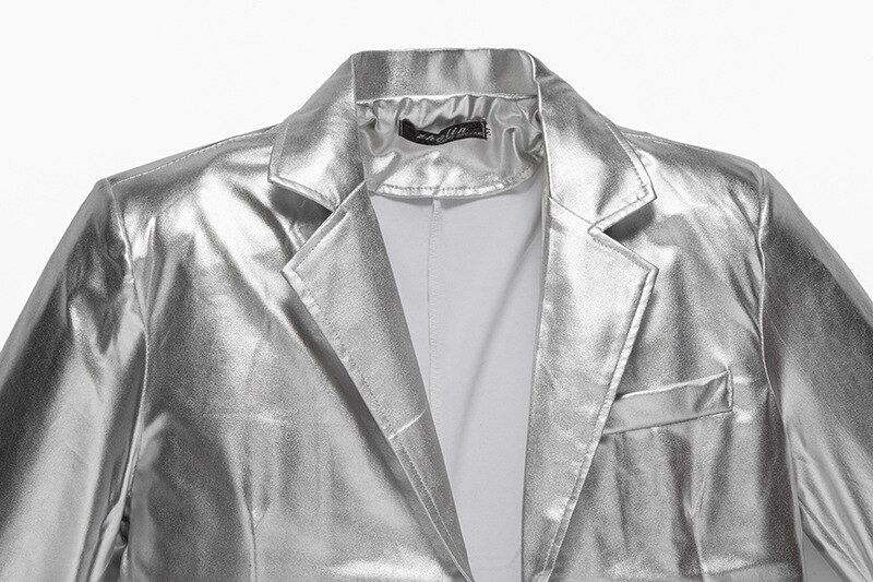 Trajes de para hombre, blazer dorado brillante, traje ajustado para club nocturno, esmoquin para anfitrión de escenario, ropa para cantante