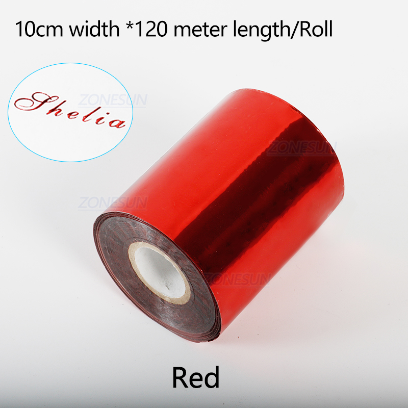 ZONESUN 10cm Rollen Heißer Folie Stanzen Papier Wärme Transfer Eloxiert vergoldet Papier für Leder PU Brieftasche Heißer folie stanzen handwerk: rot
