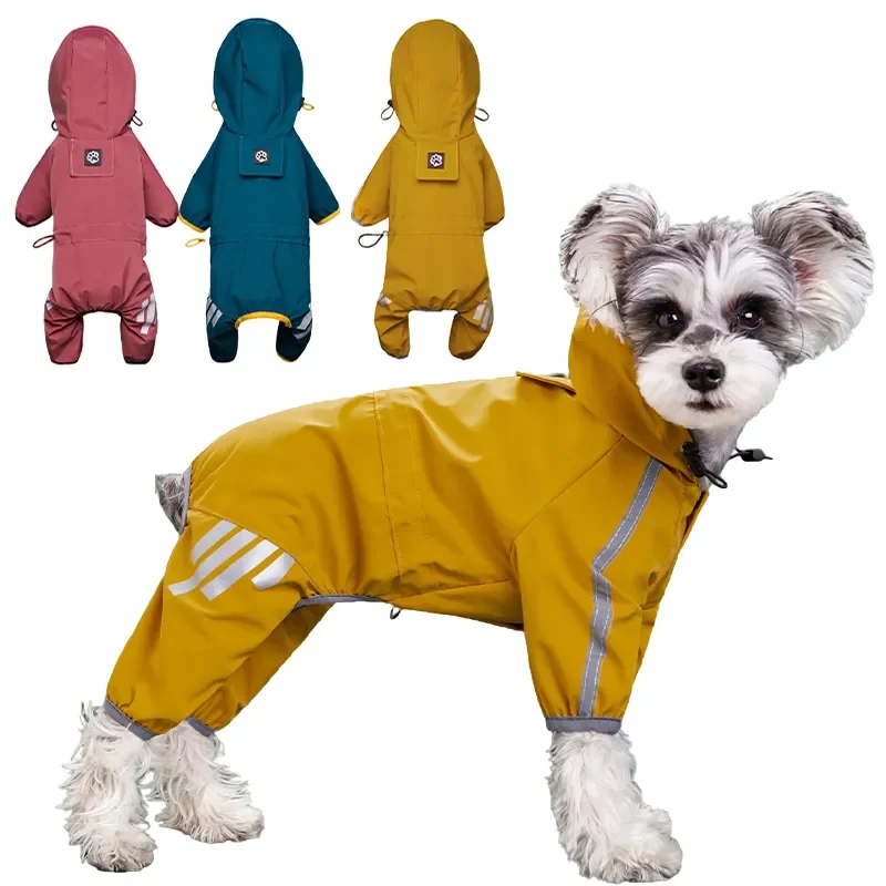 Hunderegenmantel, reflektierend, wasserdicht, Haustierkleidung für Chihuahua, malteser, Regenmantel, für kleine und mittelgroße Hunde, Gesamt, Regenmantel, Hundeoverall