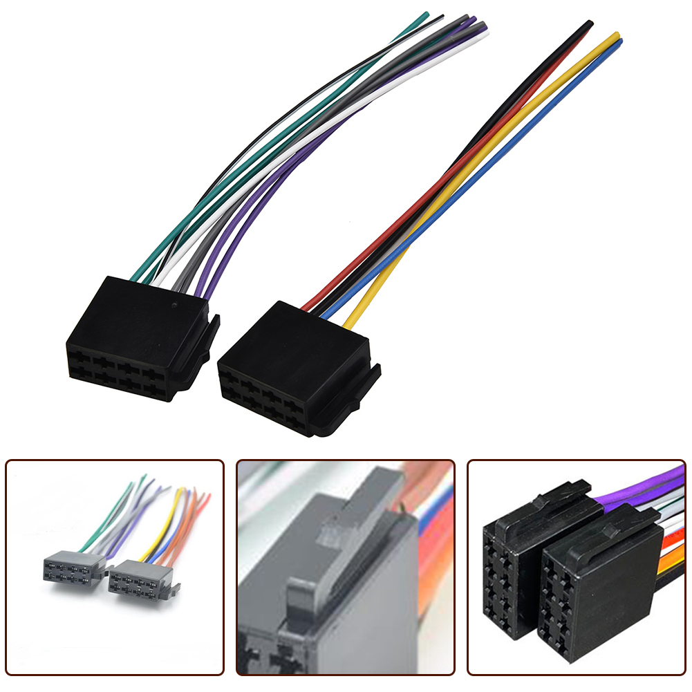 Adaptador de Cable ISO de Radio estéreo para coche, enchufe macho Universal ABS a conector hembra, arnés de cableado, accesorios para automóviles