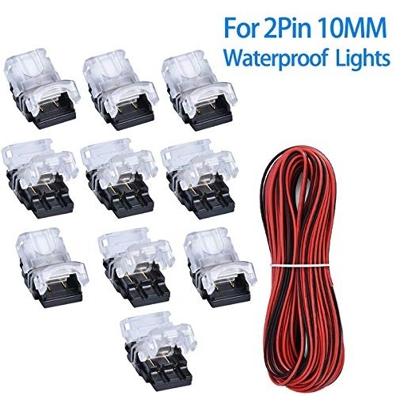 10mm 4Pin RGB tira de LED de conector de Luz Kits con T/L-en forma de tira sudaderas Clips en tira alambre conexión Terminal de empalme de tira LED: 41