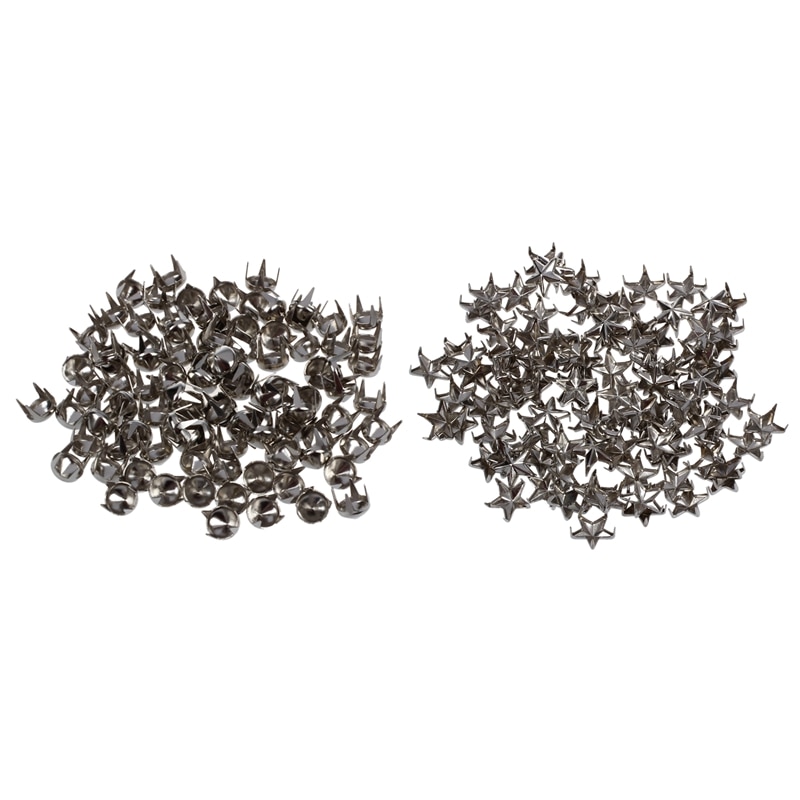 200 Pcs Silver Rivets for Bag Shoes Bracelet 100 Pcs Pyramids Rivets Gothic Punk Rivets & 100