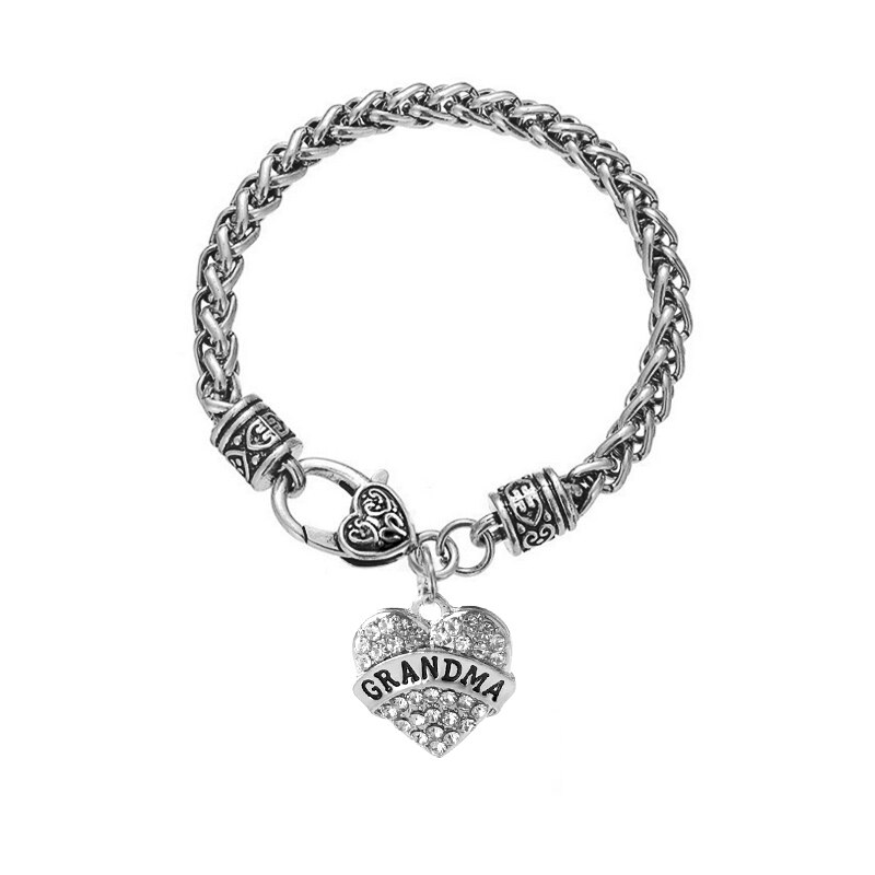 Klar stein armbänder frauen vintage mom mimi nana kristall armband pop kette schwester Armband besten freund tante brief kette hoffen: grandma