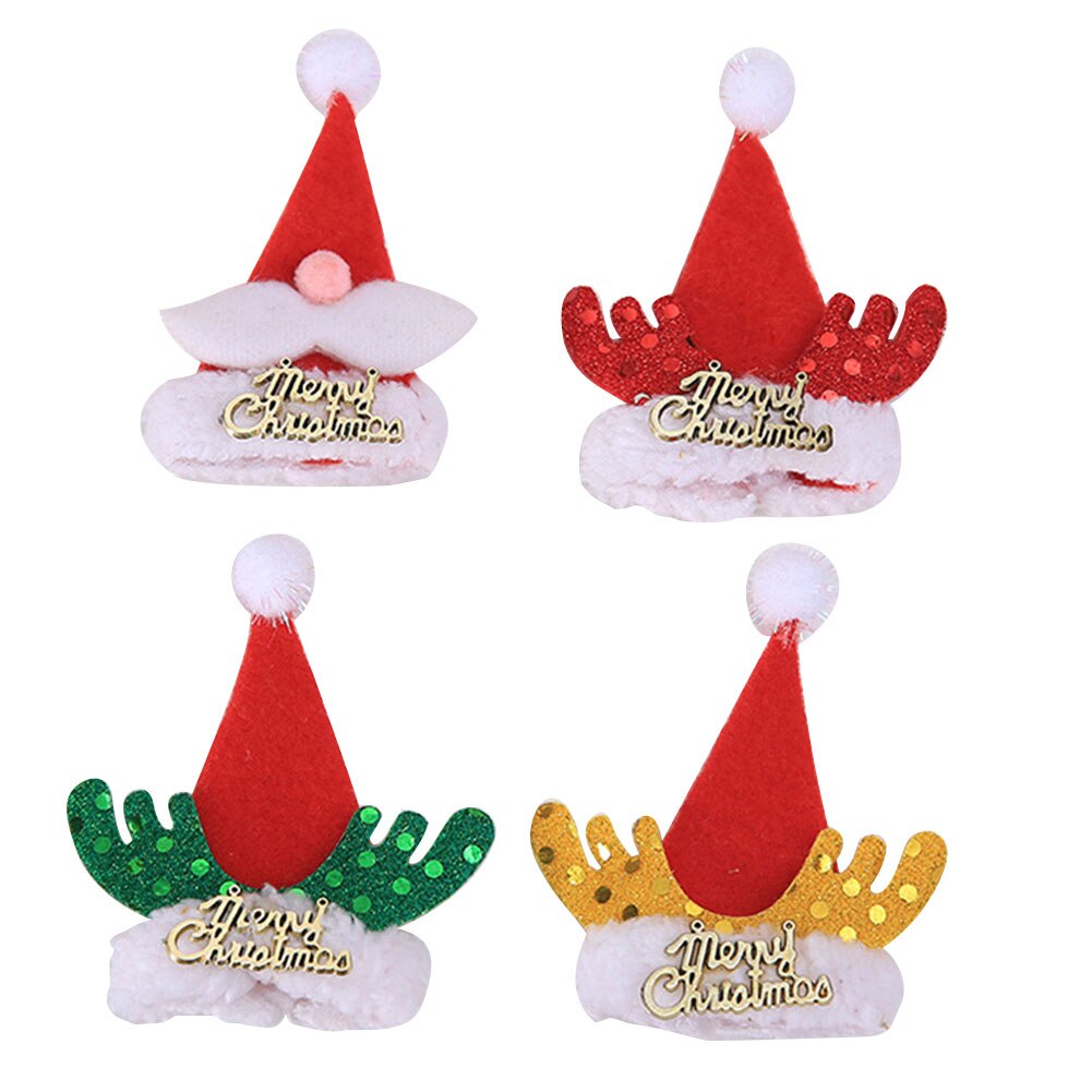 5Pcs Xmas Herten Hoorn Wijnfles Cover Wees Hoed Cap Party Decoratie Wijnfles Hoed Kerst Decoratie Xmas fles