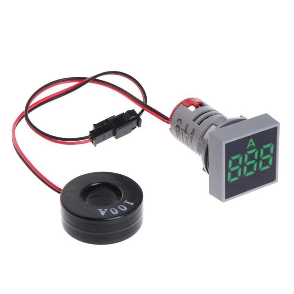 Led Digitale Display Amper Meter Stroom Indicator 0-100A Vierkante Type AD101-22AMS Signaal Licht Ampèremeter Tester Meten