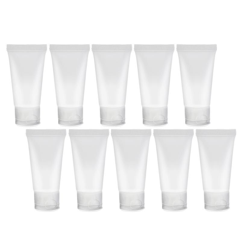 10pcs 15ML Makeup Squeeze Container Refillable Bottles Cosmetic Facial Cleanser Tube Empty Emulsion Hand Cream Hosepipe Bottle
