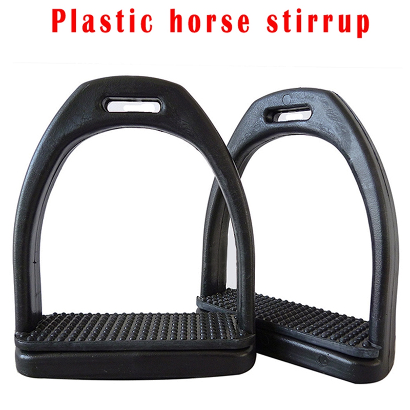 2 uds. Montura de caballo estribo antideslizante espeso Pedal de caballo equipo de seguridad ecuestre suministros equipo de equitación negro