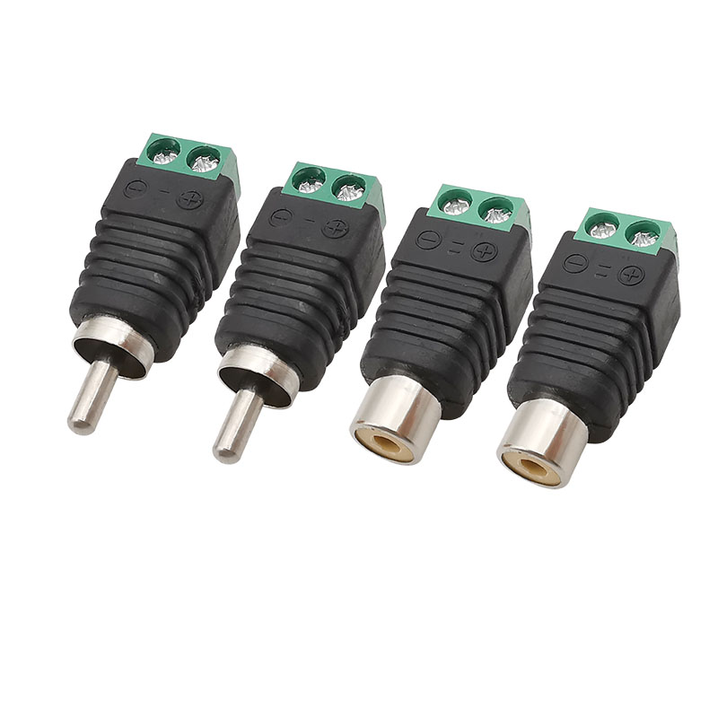 RCA Stecker & RCA Buchse Schraube Terminal Block Adapter RCA AV Audio- Video CCTV Kamera Lautsprecher Draht Kabel Anschlüsse: Braun