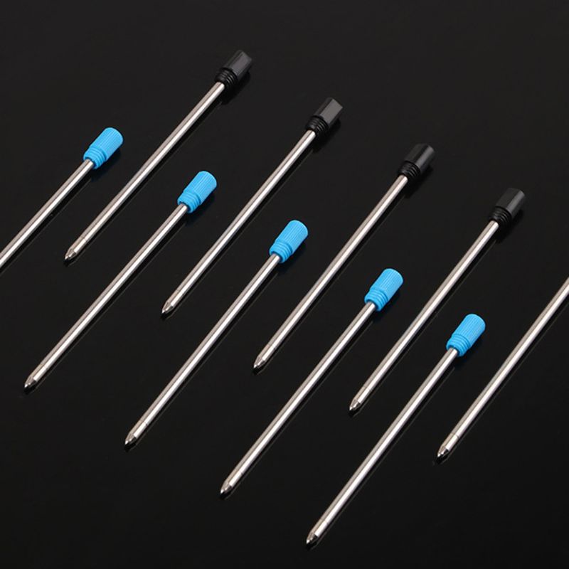 10pcs Ballpoint Pen Refills Replacement 1.0mm Blue Black Ink Color School Office