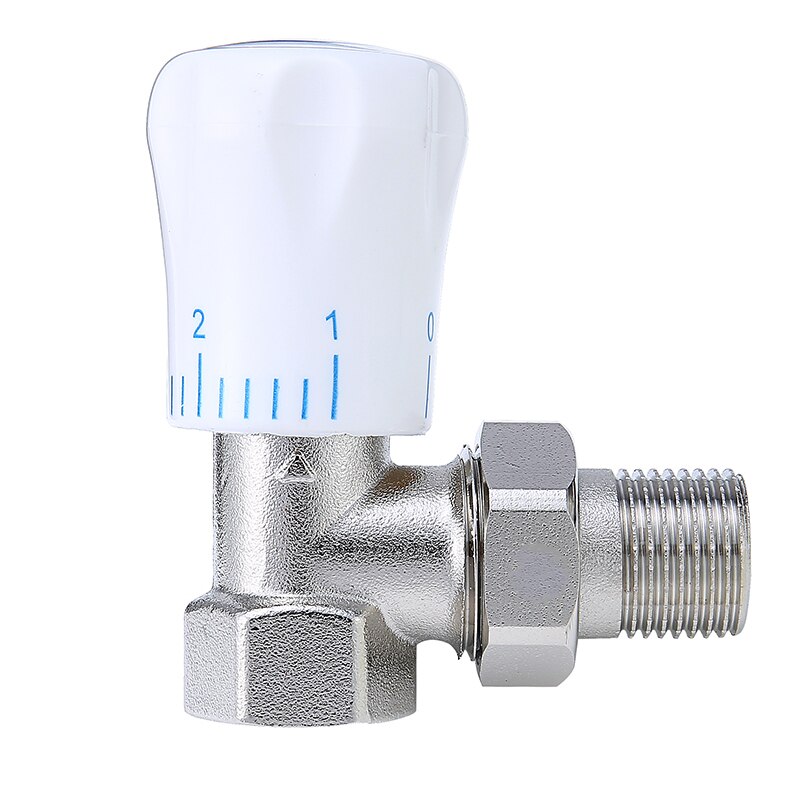2Pcs Thermostatic Radiator Valve 15mmx1/2" Angled Temperature Control Valve Chrome For Floor Heating Valve Copper