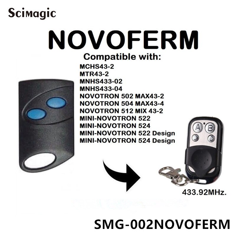 5 stk novoferm fjernkontroll 433.92 mhz rullende kode for novoferm novotron 502 504 max 43-2 garasjeport port fjernkontroll kommandoåpner