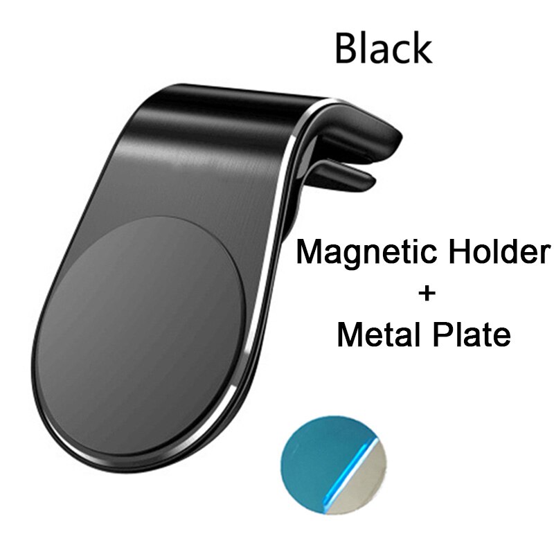Magnetic L-Type Phone Holder in Car Car Magnetic Phone Holder Strong Magnetism Universal Suit to All Model Cellphone: Black Plate