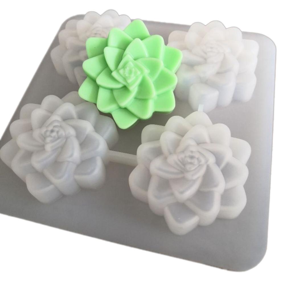 Siliconen Zeep Mal 3D Vetplanten Zeep Mallen DIY Handgemaakte Zeep Maken Gereedschap Mallen Cakevorm Fondant Cake Decoratie Tool