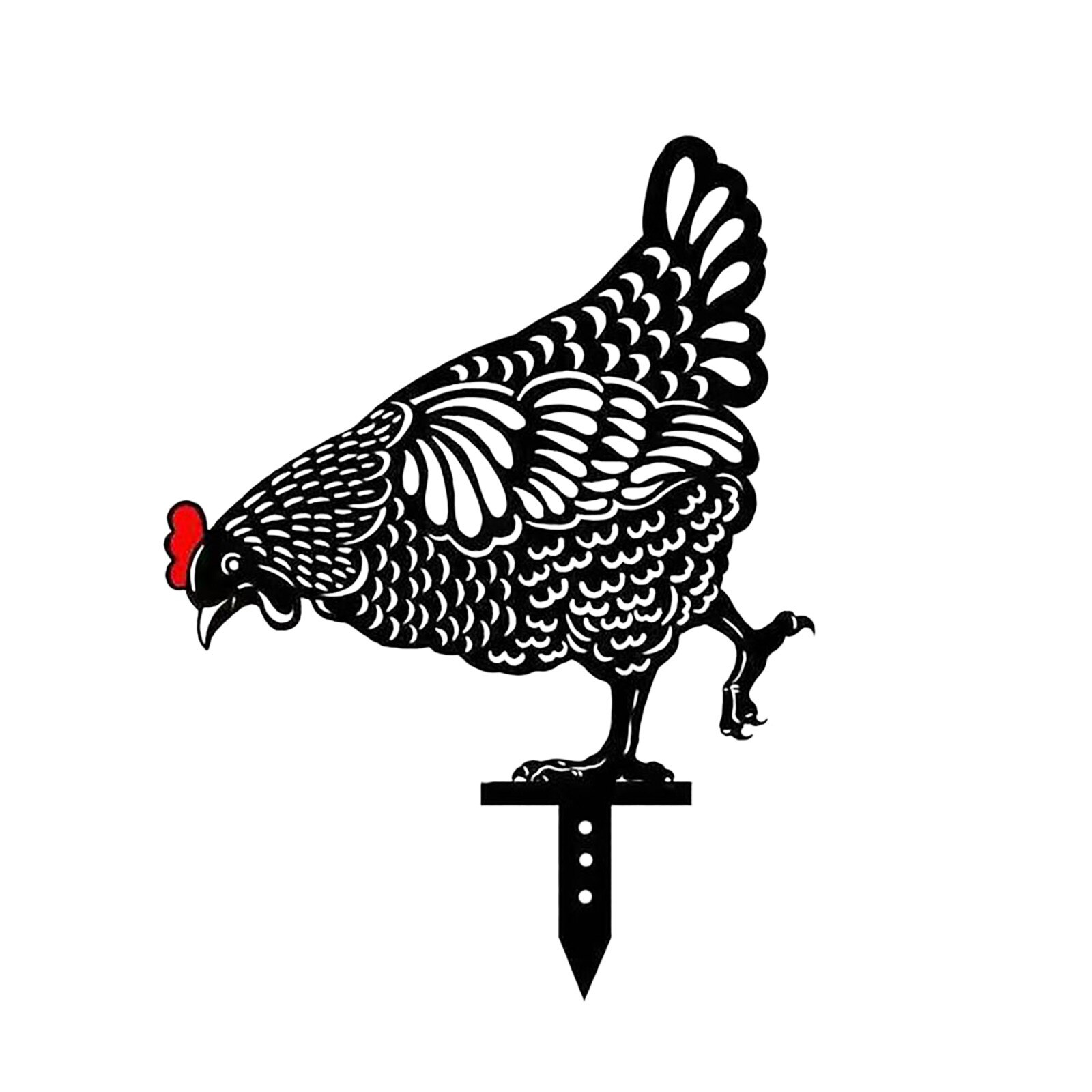 Metal Chicken Art Crafts Garden Ornaments Outdoor Garden Backyard Lawn Stakes Hen Garden Yard Crafts Decoration #G: C