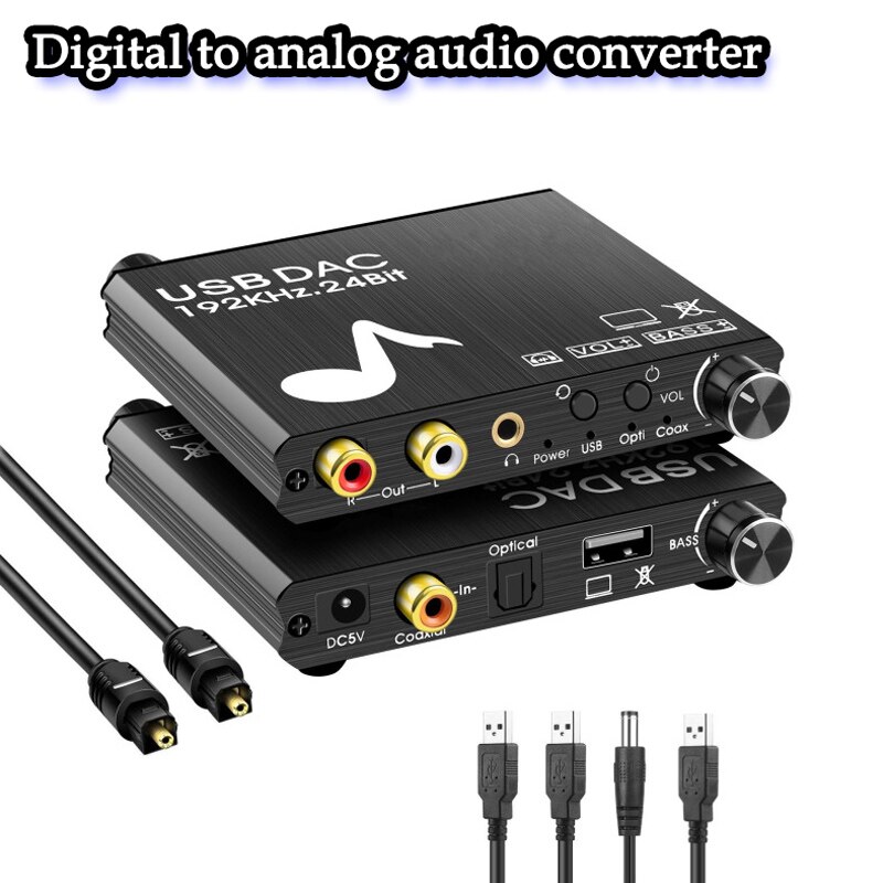 Convertidor de audio Digital a analógico, Extractor estéreo de frecuencia de muestreo SPDIF óptico a RCA de 3,5mm para ps3, ps4, TV, xbox, Cable de alimentación USB