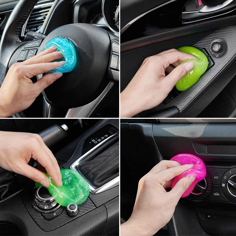 Car Cleaning Gels 4-Pack Car Interior Detailing Cleaner Tools Putty Dust Cleaning Mud for Keyboard,Air Vents,Printers