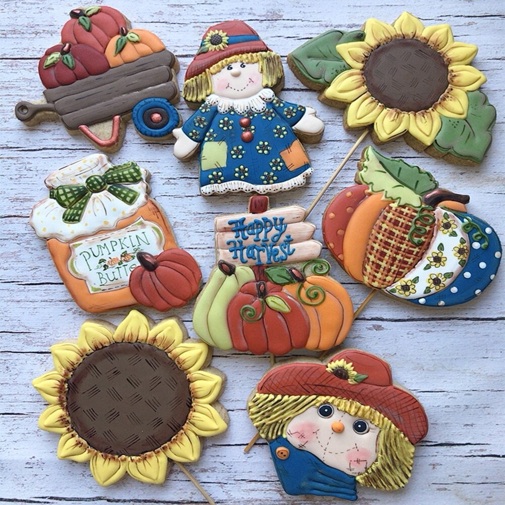 Keniao Pompoen Bloem Cookie Cutter-11.2X11.2 Cm-Fall/Herfst Biscuit Fondant Sandwich Brood Snijders-rvs