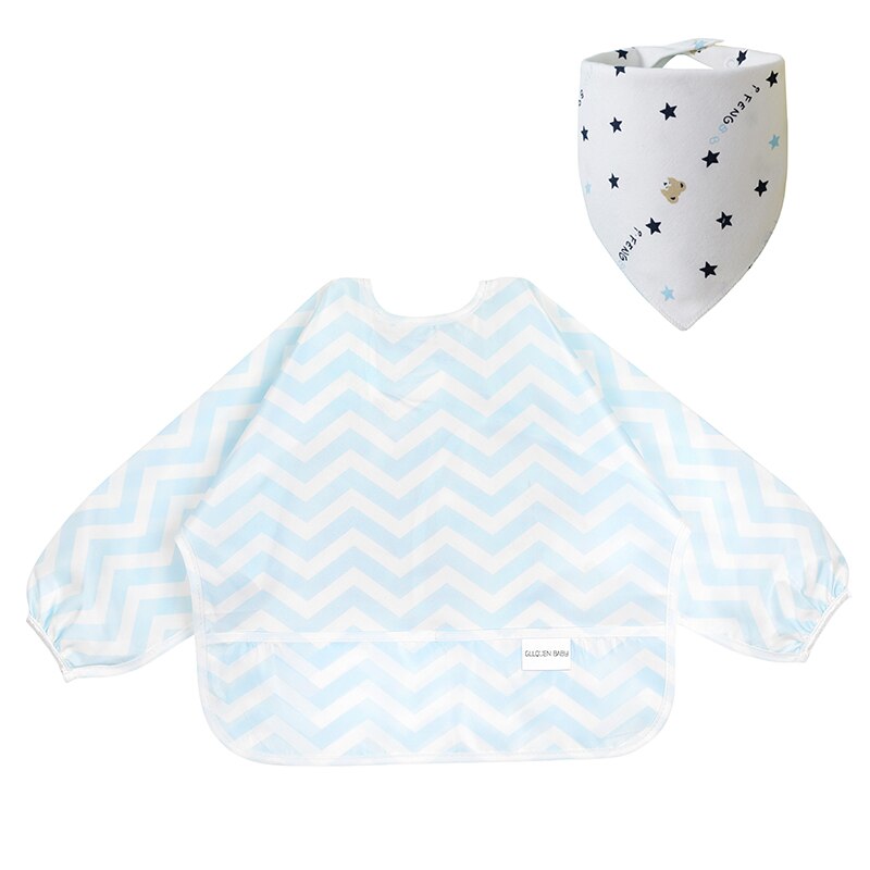 Baby Lätzchen Wasserdicht Kleinkind essen Werkzeug Langarm Neugeborenen Kunst Kittel Fütterung Lätzchen Schürze passen 6-24M Mit tasche Baby Bandana Lätzchen: ZY1040