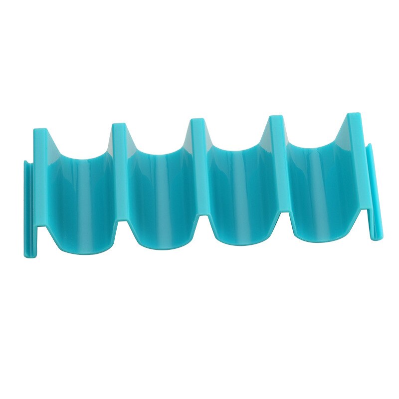 4 Girds Taco Holder Portable Taco Stand Mexican Food Rack Shells Tortilla Pancake Shelf Holder Wave Shape Tray Rack: blue