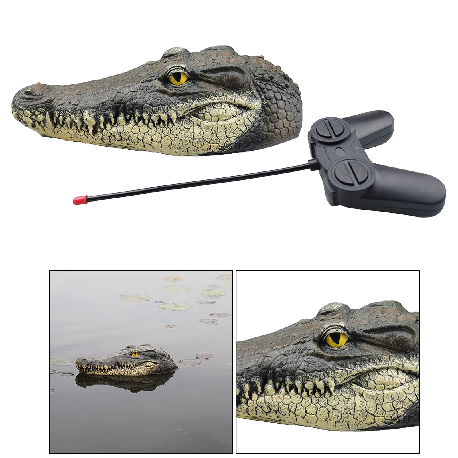RC Remote Control Simulation Crocodile Head Park Decor Water The Boat Prank