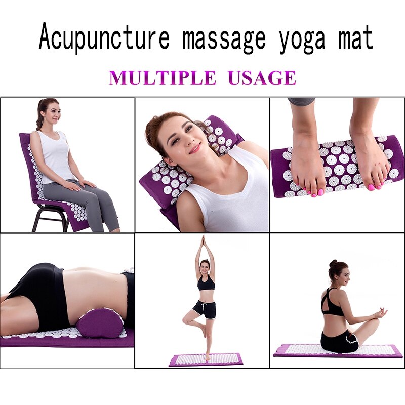 Tappetino per digitopressione a punta larga tappetino per massaggio e cuscino Yoga cuscino per agopuntura allevia il dolore muscolare tappetino per massaggio del corpo