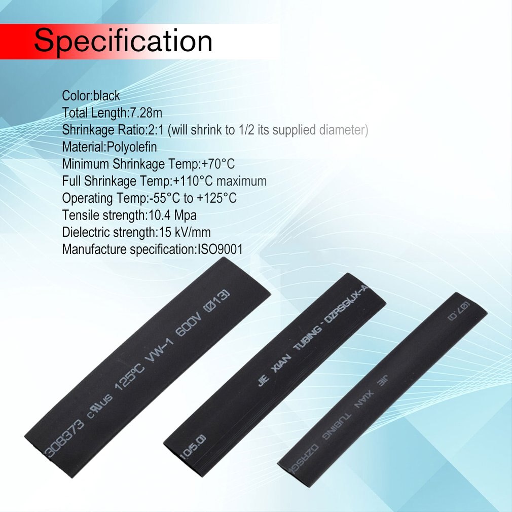 127 PIÈCES Gaine Thermorétractable Fil Électrique Câble Wrap