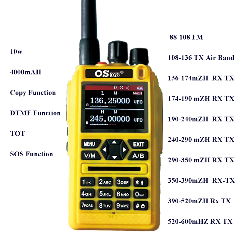 OS-DMR Brand Factory Two Way Radio Passed CE FCC UHF VHF Full Band Roger DTMF OS-8900UV Long Range Communication Radios