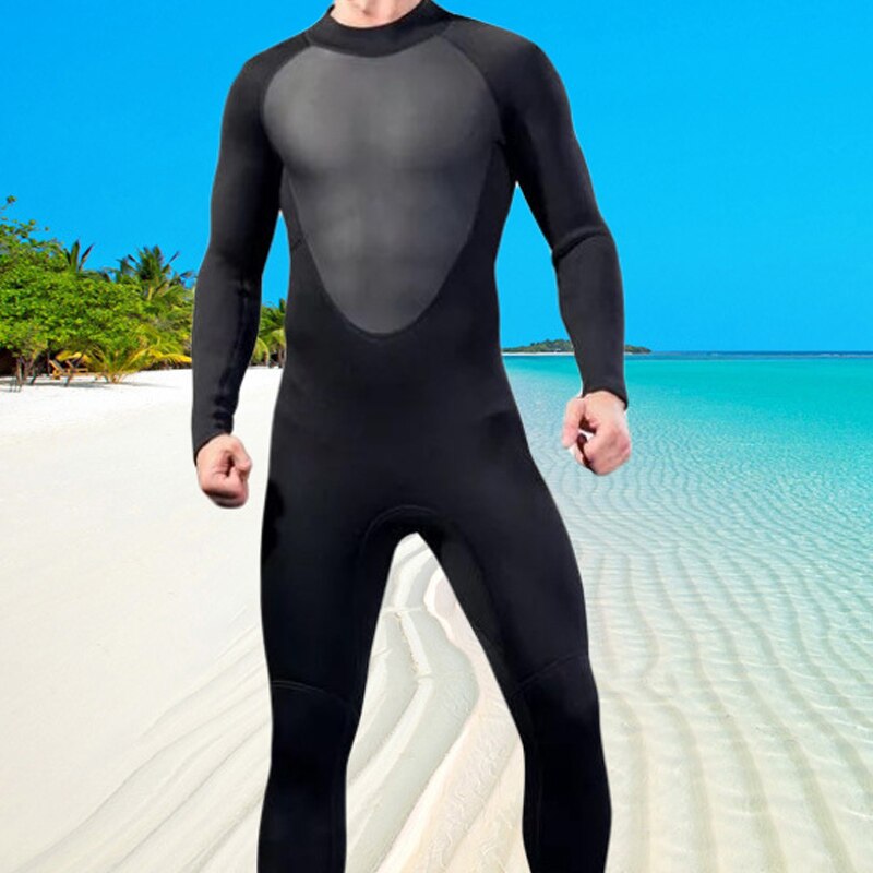 Dykkerdragt mandlige hel bodysuit våddragt 3mm neopren stretchy svømning langærmet våddragt surfing snorkling hel bodysuit