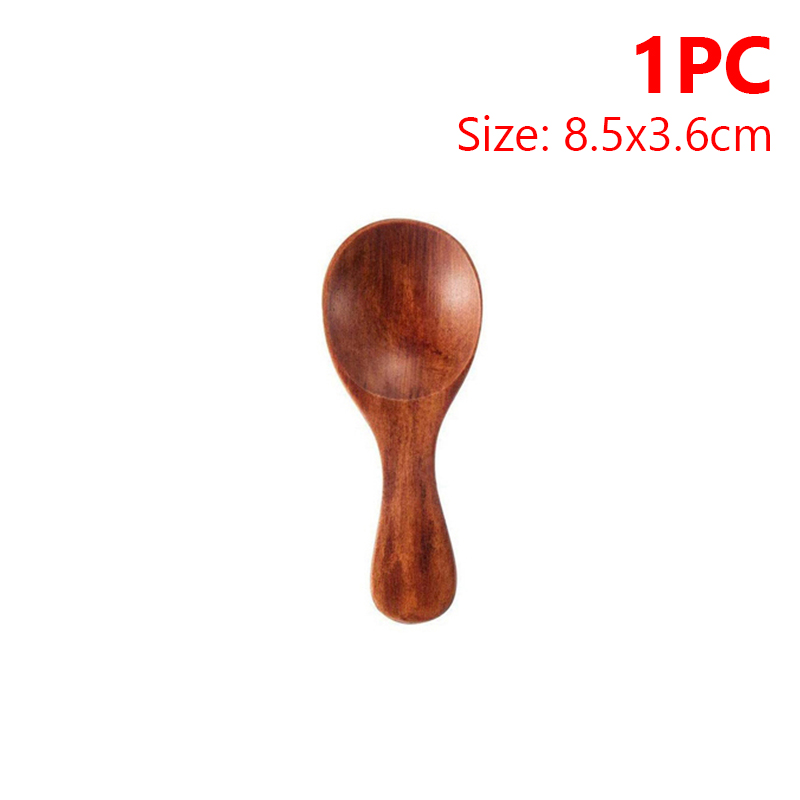 Mini cucharas de madera para cocina, cuchara para condimentos de especias, café, té, azúcar, cucharaditas, mango corto, vajilla para el hogar, 8/1 Uds.: Morado